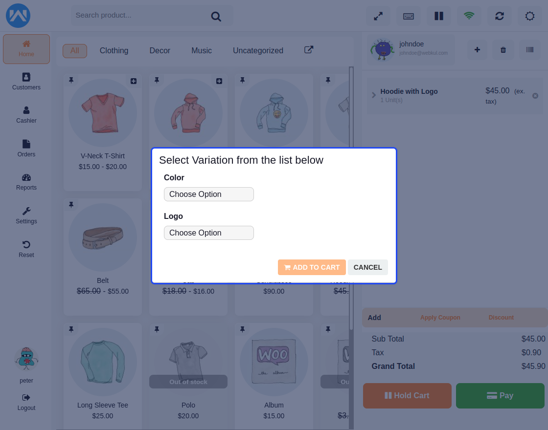 Point of Sale System for (POS Plugin) by webkul CodeCanyon